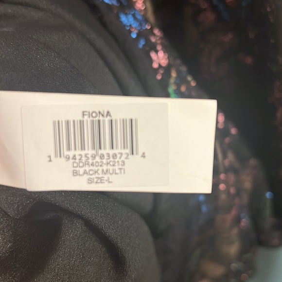 Fiona Lace Overlay Metallic Highlight Dress, Dress The Population, New With Tags - Picture 6 of 7